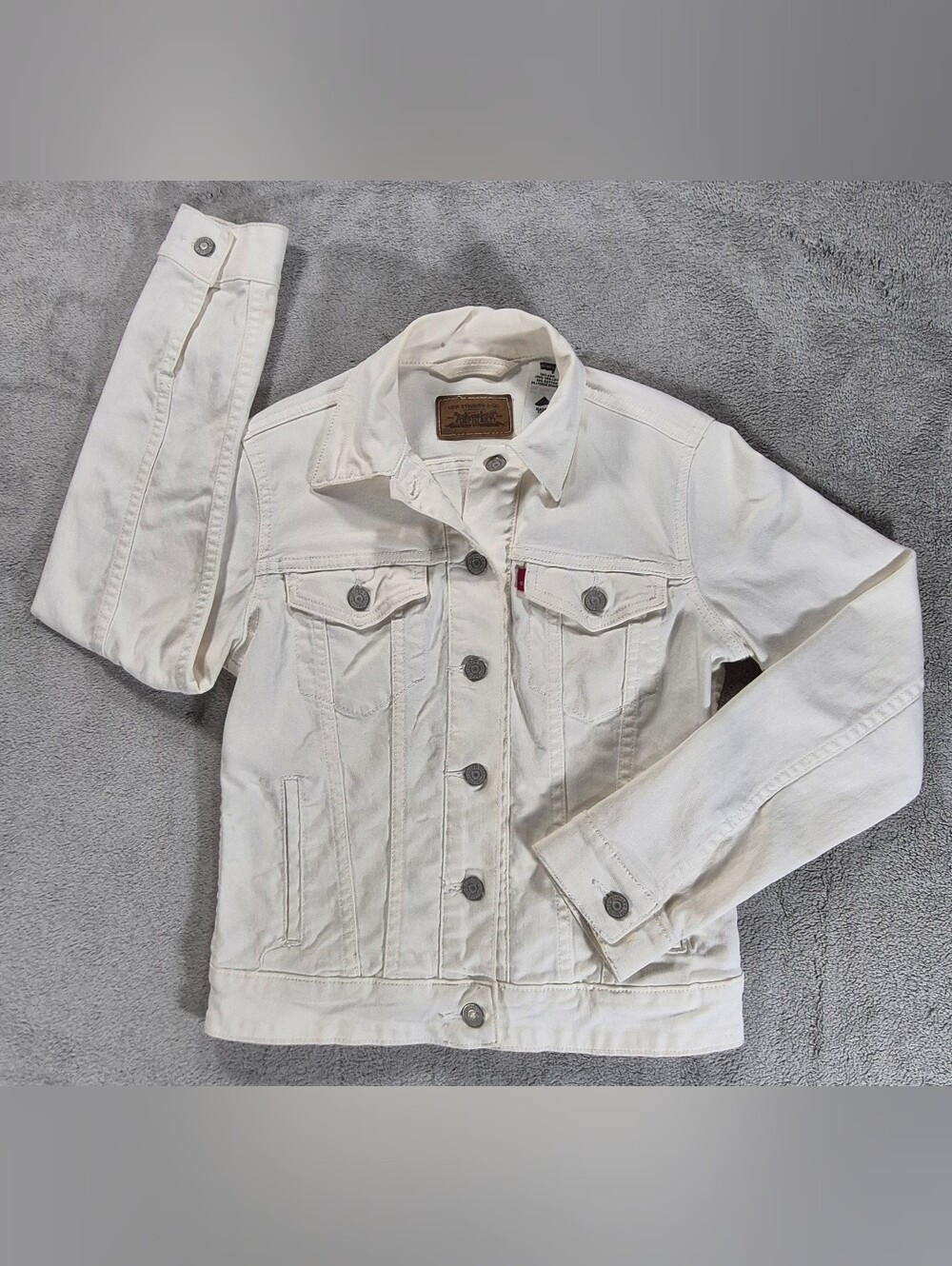 Levi's Kids White Denim Jacket - Classic Button-Up Coat